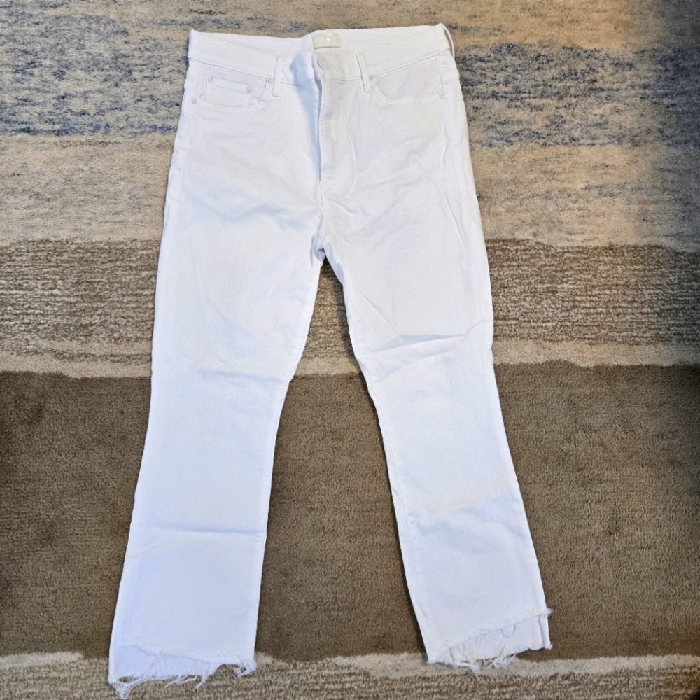 MOTHER The Insider Crop Step Fray sz 32 White
